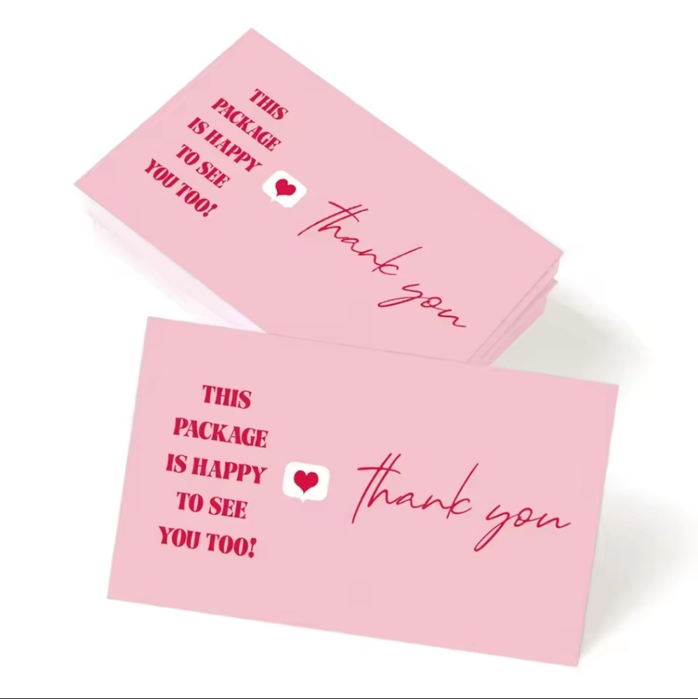 50pcs Pink Thank You Cards for Parties